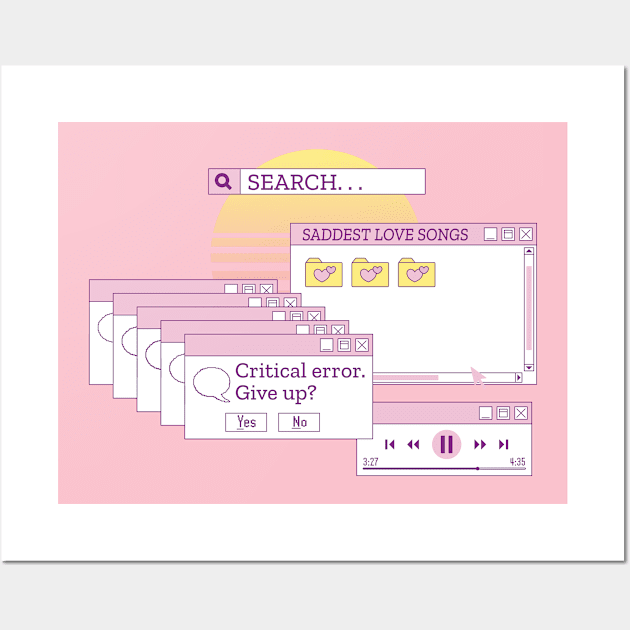 Vaporwave Aesthetic 90s Grunge Kawaii E-Girl Browser Wall Art by amitsurti